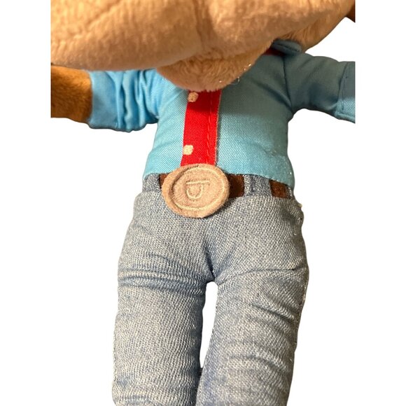 Jasper Jowls Dog Plush Chuck E Cheese Cowboy J Belt Buckle Sewn Eye Big Head 10" - Picture 3 of 4